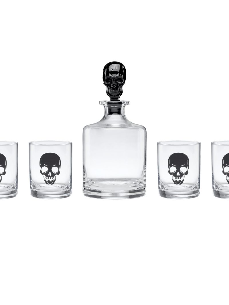 Vintro Halloween 5-Piece Skeleton Whiskey Set
